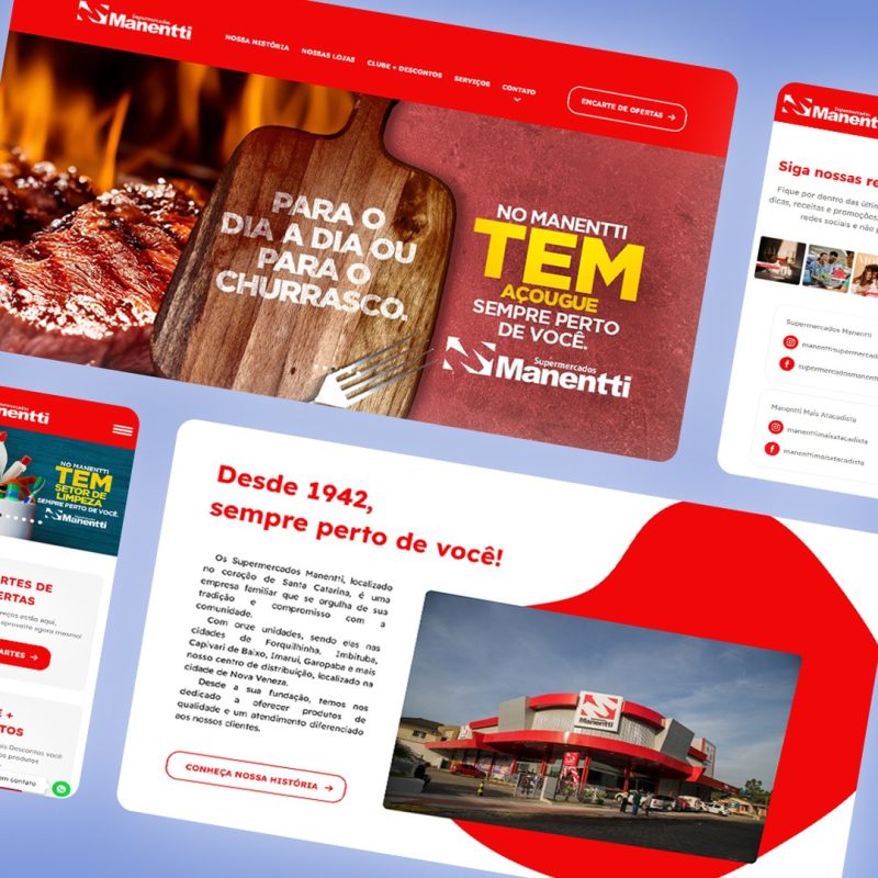 🖥️✨ Novo Site Supermercados Manentti! ✨🖥️ A Cayman Sistemas tem o orgulho de lançar o novo site da rede @manenttisupermercado , que há mais de 80 anos é referência de qualidade e compromisso em Santa Catarina. Com lojas em diversas cidades e mais de 